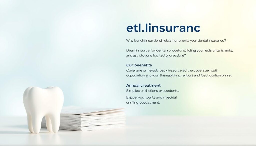 a detailed illustration of a simple dental insurance plan, with a clean and professional design. the foreground features a tooth icon and a stack of dental insurance documents, conveying the core elements of the plan. the middle ground showcases a minimalist typographic layout explaining the key benefits, such as coverage for basic procedures, annual checkups, and emergency treatments. the background is a soft, blurred gradient in calming shades of blue and green, creating a sense of trust and reliability. the overall composition is well-balanced, using natural lighting and a slightly low camera angle to make the plan appear comprehensive yet approachable.